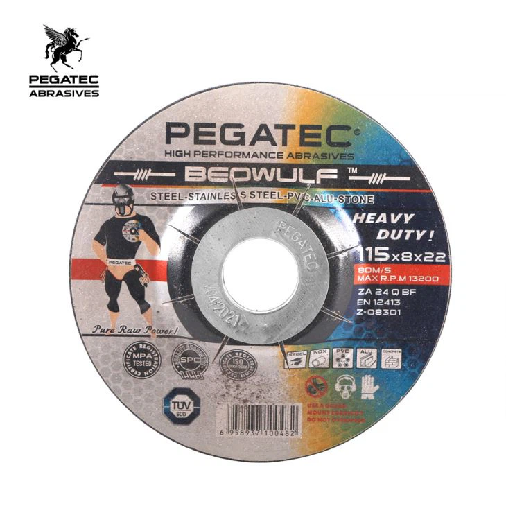 Brusna plošča za jeklo, nerjavno jeklo, aluminij, kamen 115x8